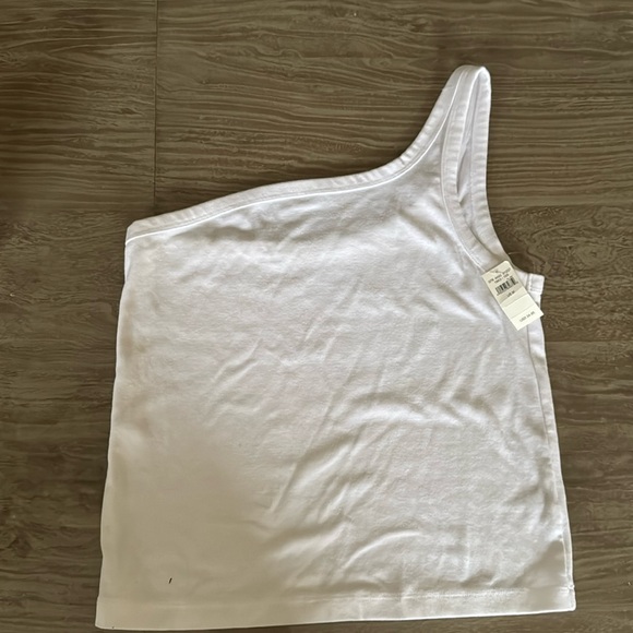 Aerie White One-Shoulder Tank Top - Picture 1 of 4